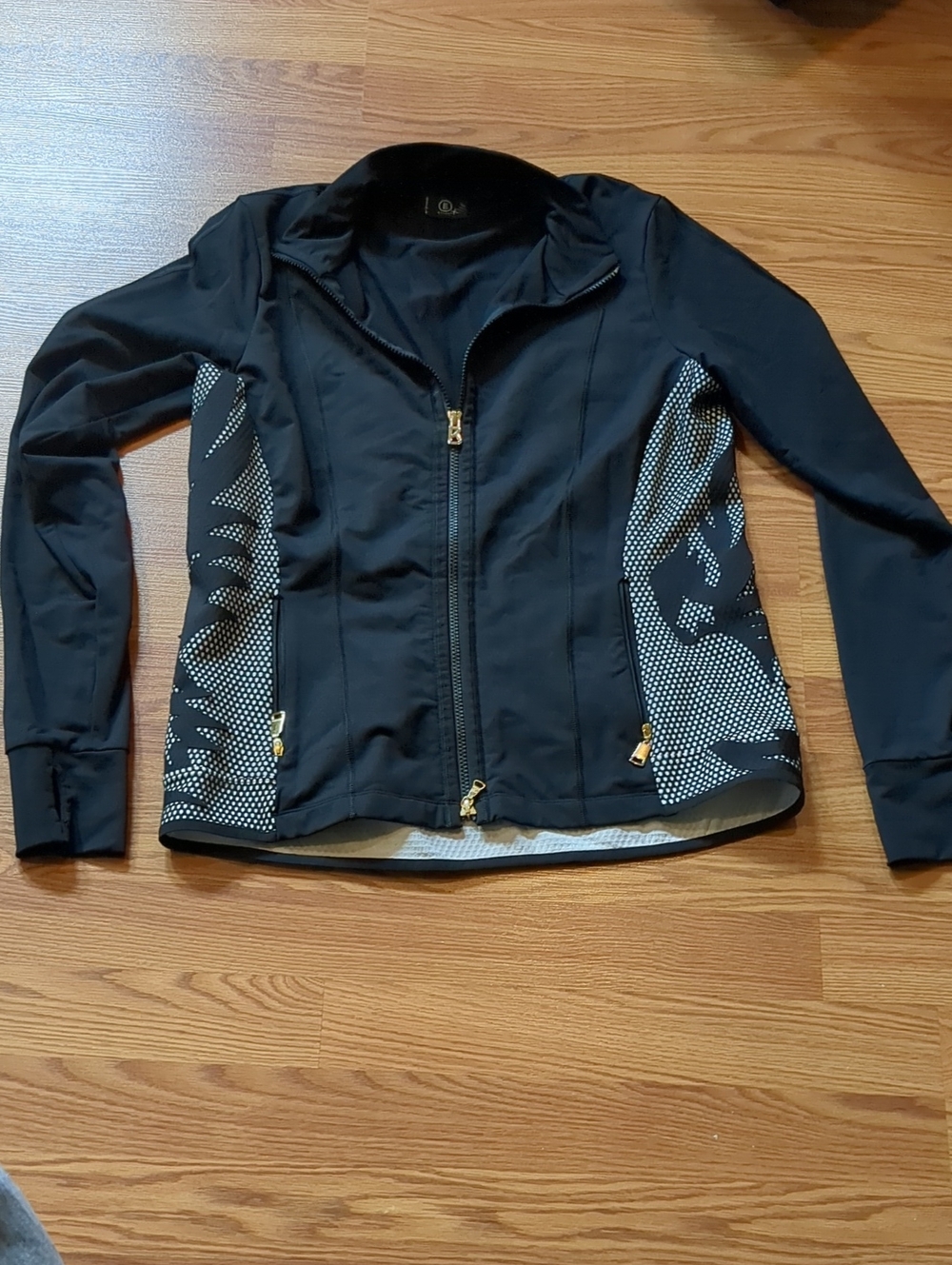 Bogner Mainline Black Softshell Full Zip Jacket Palm Graphic Gold Accents L